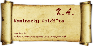 Kaminszky Abiáta névjegykártya